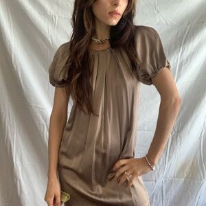 Adam Lippes Silk Bronze Medal Dress Mini